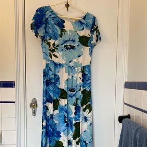 Anthropologie Paper Crown Floral Maxi Dress Sz M